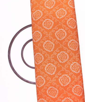 Orange Colour Bandhani Printed Cotton Fabric